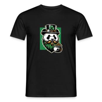 Panda St. Patricks Day Lustig Irish trinken - Männer T-Shirt - Schwarz - Vorne - AI Model Male 178 light (178cm)