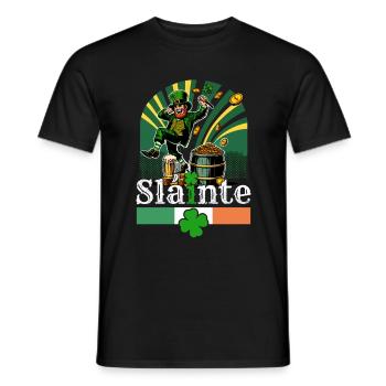 St. Patrick's Day Design Humorous Dancing Kobol - Men's T-Shirt - black - Front - AI Model Male 178 light (178cm)