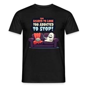 Horror Addiction - Funny Ghost Design - Men's T-Shirt - black - Front - AI Model Male 178 light (178cm)