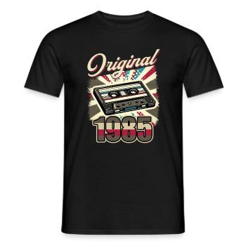 40th Birthday Man Woman 40 Years Decoration 1985 Retro - Men's T-Shirt - black - Front - AI Model Male 178 light (178cm)