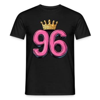 96 Zahl Krone - Männer T-Shirt - Schwarz - Vorne - AI Model Male 178 light (178cm)