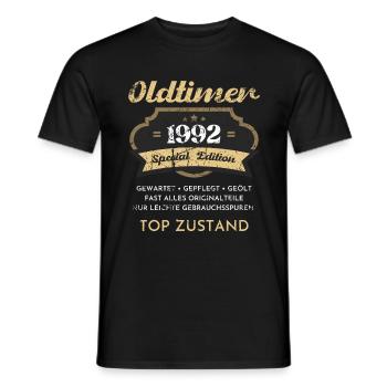 30 Jahre Oldtimer 1992 Jahrgang Geburtstag - Männer T-Shirt - Schwarz - Vorne - AI Model Male 178 light (178cm)