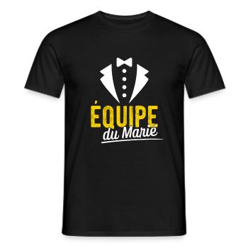 équipe du marié cadeau EVG - T-shirt homme - noir - Devant - AI Model Male 178 light (178cm)