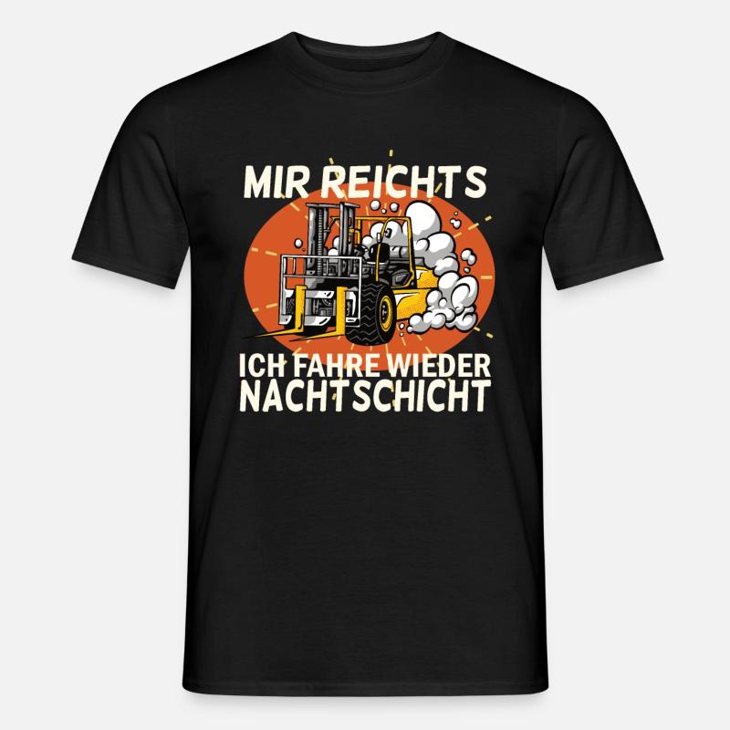 Staplerfahrer Nachtschicht Stapler Geschenk - Männer T-Shirt - Schwarz