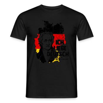 Ich Liebe Deutsch (Deutschlandskarte) - Männer T-Shirt - Schwarz - Vorne - AI Model Male 178 light (178cm)