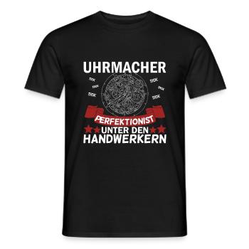 Uhrmacher Uhren Handwerker Werkstatt Geschenk - Männer T-Shirt - Schwarz - Vorne - AI Model Male 178 light (178cm)