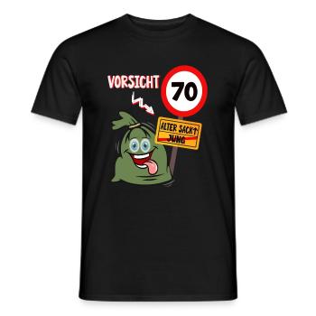 Geburtstag alter sack 70 Jahre - Männer T-Shirt - Schwarz - Vorne - AI Model Male 178 light (178cm)
