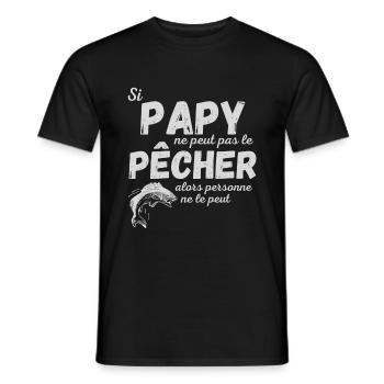 papy ne peut pas le pêcher cadeau humour pêcheur - T-shirt homme - noir - Devant - AI Model Male 178 light (178cm)
