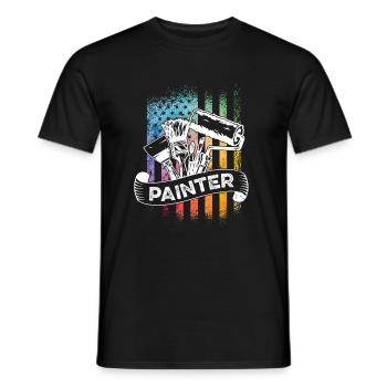 Painter Job Vintage Amerika Arbeiter - Männer T-Shirt - Schwarz - Vorne - AI Model Male 178 light (178cm)