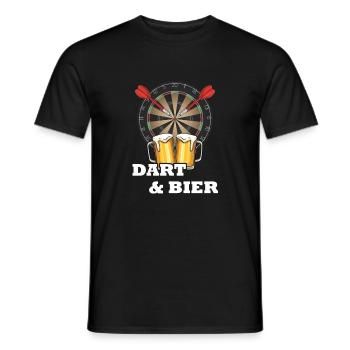 DART - Dart und Bier - Das Sprüche Shirt - Männer T-Shirt - Schwarz - Vorne - AI Model Male 178 light (178cm)