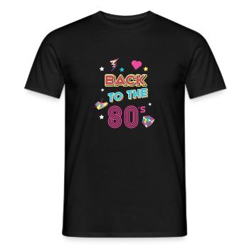 Devise des années 80 - Style des années 80 - Le meilleur des années 80 - T-shirt homme - noir - Devant - AI Model Male 178 light (178cm)