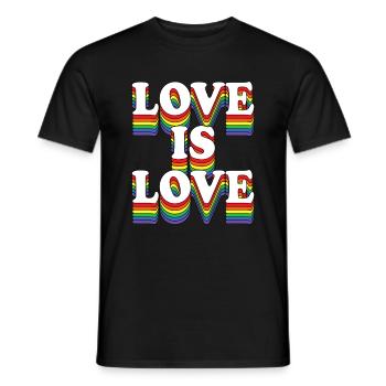 LOVE IS LOVE - LGBT Rainbow Colors - T-shirt homme - noir - Devant - AI Model Male 178 light (178cm)