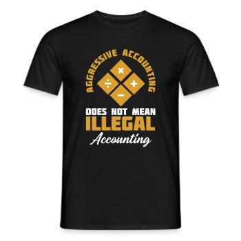 Aggressive Buchführung bedeutet nicht - Männer T-Shirt - Schwarz - Vorne - AI Model Male 178 light (178cm)