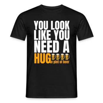 Beer Party Drinking Malle J’ai besoin d’un câlin drôle - T-shirt homme - noir - Devant - AI Model Male 178 light (178cm)