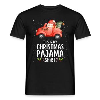 Pyjama de Noël Pyjama Chemise de nuit - T-shirt homme - noir - Devant - AI Model Male 178 light (178cm)