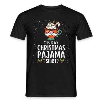Christmas Pajamas Pajamas Sleepshirt - Men's T-Shirt - black - Front - AI Model Male 178 light (178cm)