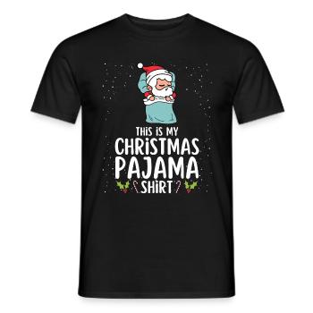 Pyjama de Noël Pyjama Chemise de nuit - T-shirt homme - noir - Devant - AI Model Male 178 light (178cm)