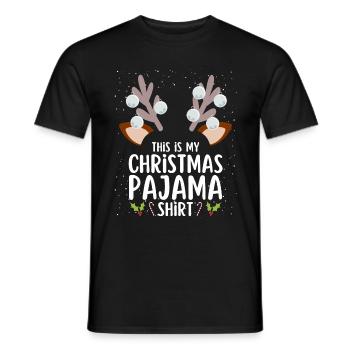 Pyjama de Noël Pyjama Chemise de nuit - T-shirt homme - noir - Devant - AI Model Male 178 light (178cm)