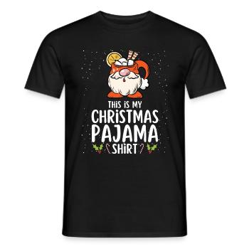 Pyjama de Noël Pyjama Chemise de nuit - T-shirt homme - noir - Devant - AI Model Male 178 light (178cm)