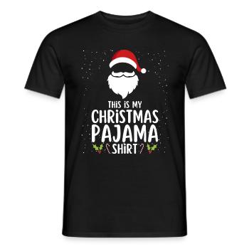 Christmas Pajamas Pajamas Sleepshirt - Men's T-Shirt - black - Front - AI Model Male 178 light (178cm)