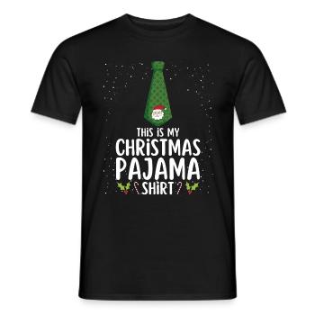 Christmas Pajamas Pajamas Sleepshirt - Men's T-Shirt - black - Front - AI Model Male 178 light (178cm)