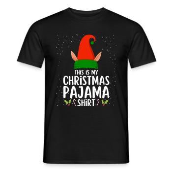 Christmas Pajamas Pajamas Sleepshirt - Men's T-Shirt - black - Front - AI Model Male 178 light (178cm)