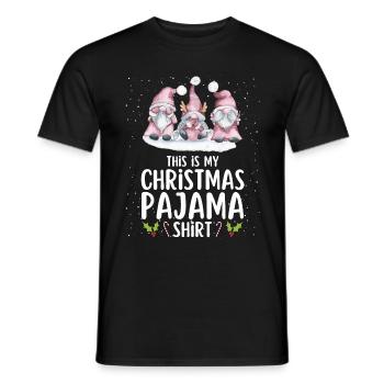 Christmas Pajamas Pajamas Sleepshirt - Men's T-Shirt - black - Front - AI Model Male 178 light (178cm)