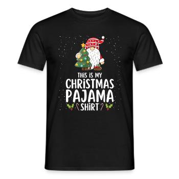 Christmas Pajamas Pajamas Sleepshirt - Men's T-Shirt - black - Front - AI Model Male 178 light (178cm)