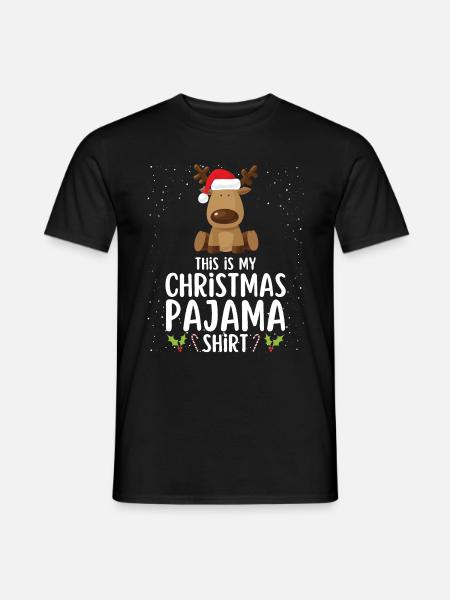 Pyjama de Noël Pyjama Chemise de nuit - T-shirt homme - noir