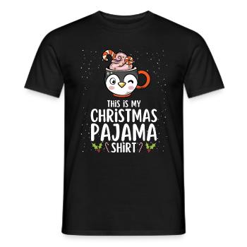Pyjama de Noël Pyjama Chemise de nuit - T-shirt homme - noir - Devant - AI Model Male 178 light (178cm)