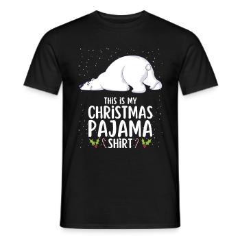 Christmas Pajamas Pajamas Sleepshirt - Men's T-Shirt - black - Front - AI Model Male 178 light (178cm)