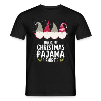 Christmas Pajamas Pajamas Sleepshirt - Men's T-Shirt - black - Front - AI Model Male 178 light (178cm)