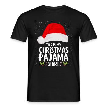 Pyjama de Noël Pyjama Chemise de nuit - T-shirt homme - noir - Devant - AI Model Male 178 light (178cm)