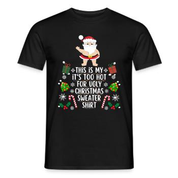 Trop chaud pour une chemise de noël moche - T-shirt homme - noir - Devant - AI Model Male 178 light (178cm)