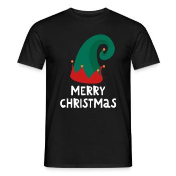 Joyeux Noël Drôle de Chemise de Noël - T-shirt homme - noir - Devant - AI Model Male 178 light (178cm)