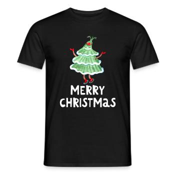 Joyeux Noël Drôle de Chemise de Noël - T-shirt homme - noir - Devant - AI Model Male 178 light (178cm)