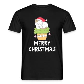 Merry Christmas Lustiges Weihnachtsshirt - Männer T-Shirt - Schwarz - Vorne - AI Model Male 178 light (178cm)