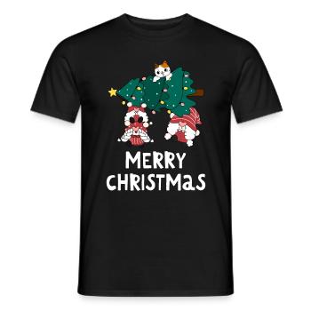 Joyeux Noël Drôle de Chemise de Noël - T-shirt homme - noir - Devant - AI Model Male 178 light (178cm)