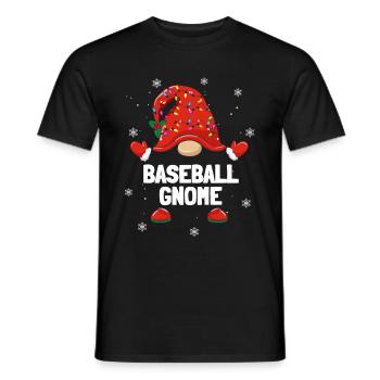 Christmas Dwarf Baseball Gnome Christmas Families - Men's T-Shirt - black - Front - AI Model Male 178 light (178cm)
