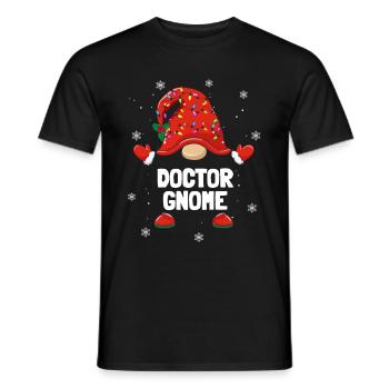 Christmas Dwarf Doctor Gnome Christmas Families - Men's T-Shirt - black - Front - AI Model Male 178 light (178cm)