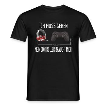 Ich muss gehen Gaming Headset Controller Gamer - Männer T-Shirt - Schwarz - Vorne - AI Model Male 178 light (178cm)