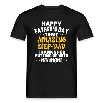 Joyeuse fête des pères Beau Père Fête des pères - T-shirt homme - noir - Devant - AI Model Male 178 light (178cm)