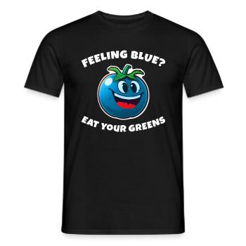 Tomate in blauer Farbe Feeling Blue Fun Vegetarier - Männer T-Shirt - Schwarz - Vorne - AI Model Male 178 light (178cm)