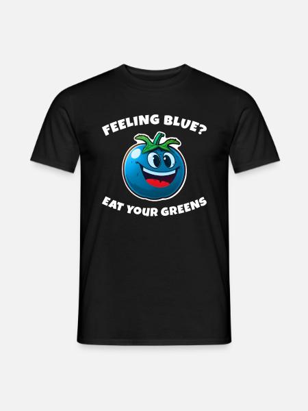 Tomato in Blue Color Feeling Blue Fun Vegetarian - Men's T-Shirt - black