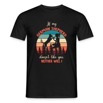 Dicton berger allemand - T-shirt homme - noir - Devant - AI Model Male 178 light (178cm)