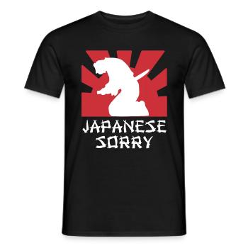 Japan Funny Samurai Saying Japanese Sorry - Men's T-Shirt - black - Front - AI Model Male 178 light (178cm)