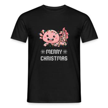 Axolotl Lovers Christmas Outfit for Christmas - Men's T-Shirt - black - Front - AI Model Male 178 light (178cm)
