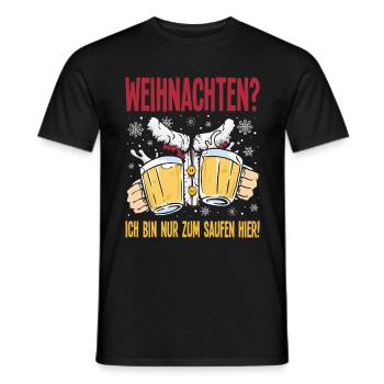 Weihnachten Bier Saufen Weihnachtsmann Kostüm - Männer T-Shirt - Schwarz - Vorne - AI Model Male 178 light (178cm)
