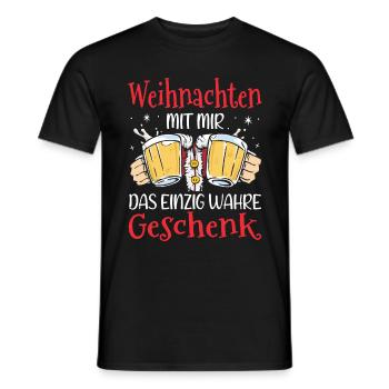Weihnachten Weihnachtsmann Bier Geschenk - Männer T-Shirt - Schwarz - Vorne - AI Model Male 178 light (178cm)