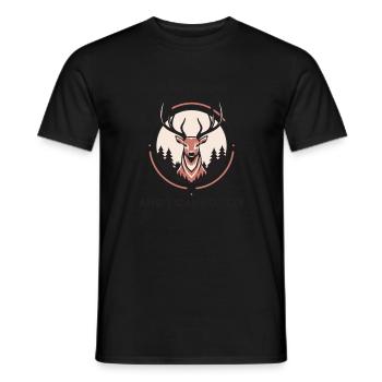 Chasse au cerf Chasse Unique - T-shirt homme - noir - Devant - AI Model Male 178 light (178cm)